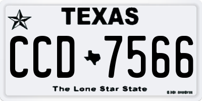 TX license plate CCD7566