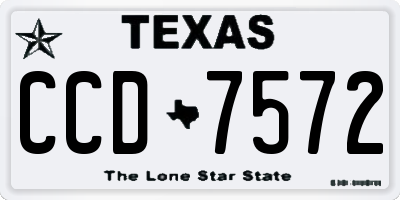 TX license plate CCD7572