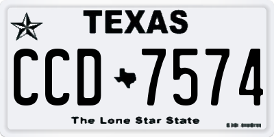 TX license plate CCD7574