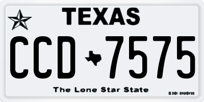 TX license plate CCD7575