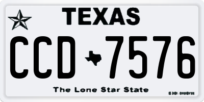 TX license plate CCD7576