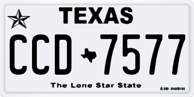 TX license plate CCD7577