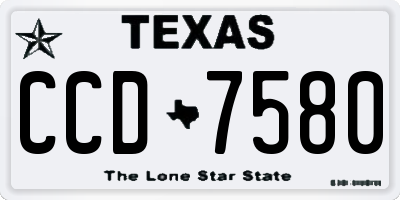 TX license plate CCD7580