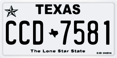 TX license plate CCD7581