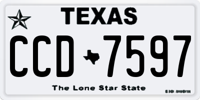 TX license plate CCD7597