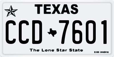 TX license plate CCD7601