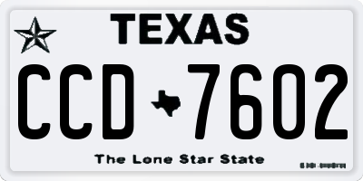 TX license plate CCD7602