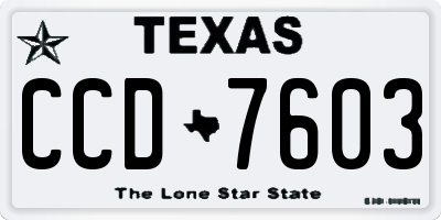 TX license plate CCD7603