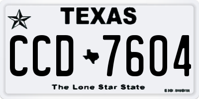 TX license plate CCD7604