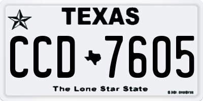 TX license plate CCD7605