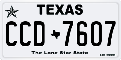 TX license plate CCD7607