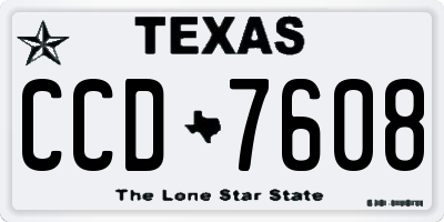 TX license plate CCD7608