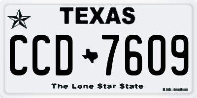 TX license plate CCD7609