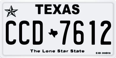 TX license plate CCD7612