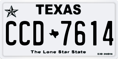 TX license plate CCD7614