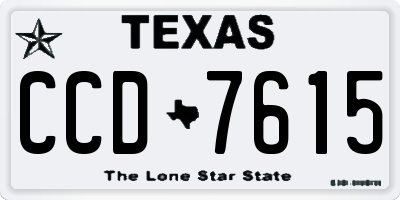 TX license plate CCD7615