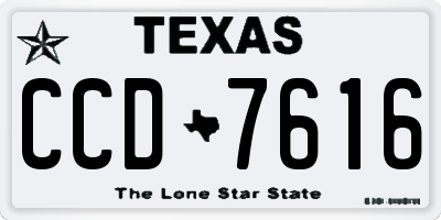 TX license plate CCD7616