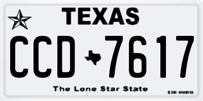 TX license plate CCD7617