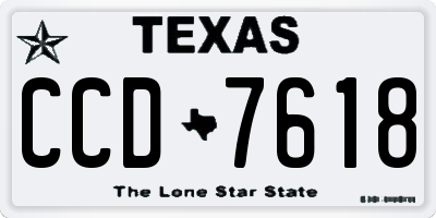 TX license plate CCD7618