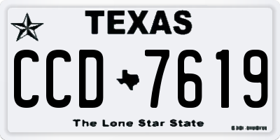 TX license plate CCD7619