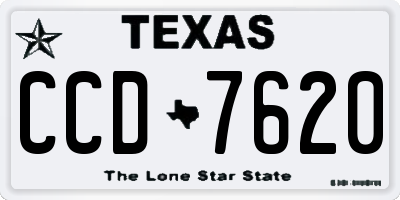 TX license plate CCD7620