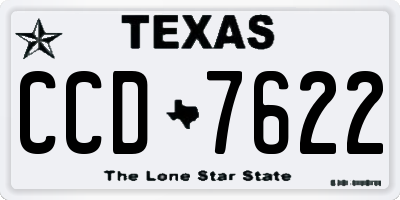 TX license plate CCD7622