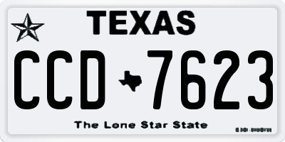 TX license plate CCD7623