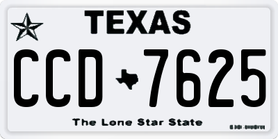 TX license plate CCD7625