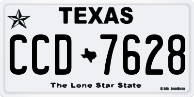 TX license plate CCD7628