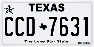 TX license plate CCD7631