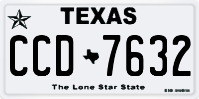 TX license plate CCD7632