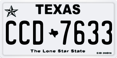 TX license plate CCD7633