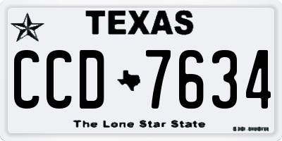 TX license plate CCD7634