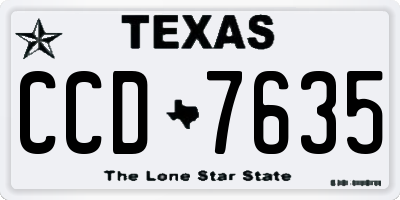 TX license plate CCD7635