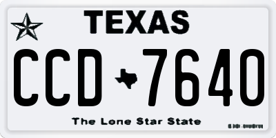 TX license plate CCD7640