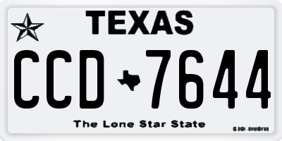 TX license plate CCD7644