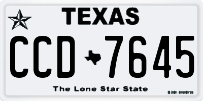 TX license plate CCD7645