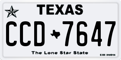 TX license plate CCD7647