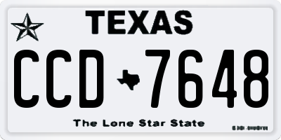 TX license plate CCD7648