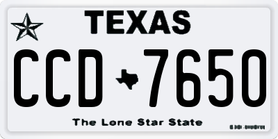 TX license plate CCD7650