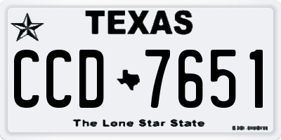 TX license plate CCD7651