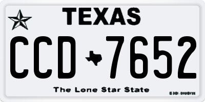 TX license plate CCD7652