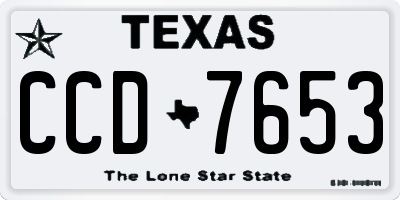 TX license plate CCD7653