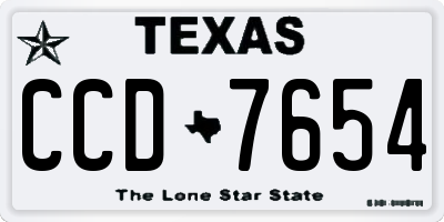 TX license plate CCD7654
