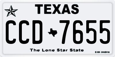 TX license plate CCD7655