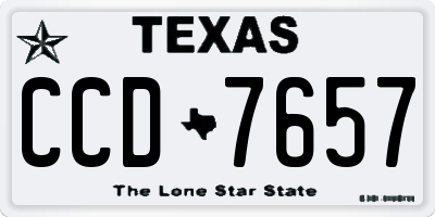 TX license plate CCD7657
