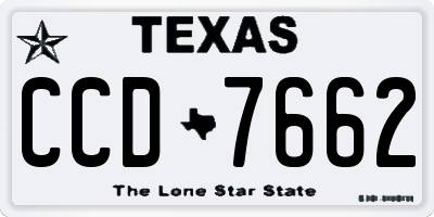 TX license plate CCD7662