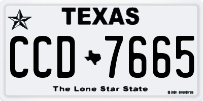 TX license plate CCD7665