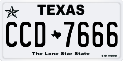 TX license plate CCD7666