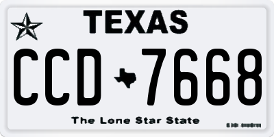 TX license plate CCD7668